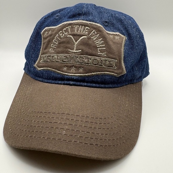 Yellowstone Other - Yellowstone TV Show Denim Baseball Cap Hat Protect The Family Dutton Ranch Blue